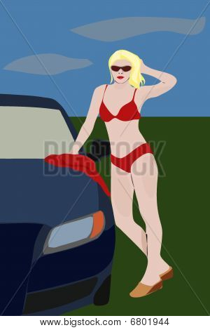 Auto a dívka