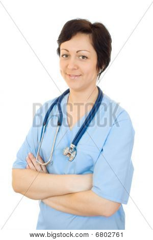 Beautiful Young Doctor With Stethoscope