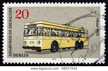 Postage Stamp Germany 1973 Electrobus, 1933
