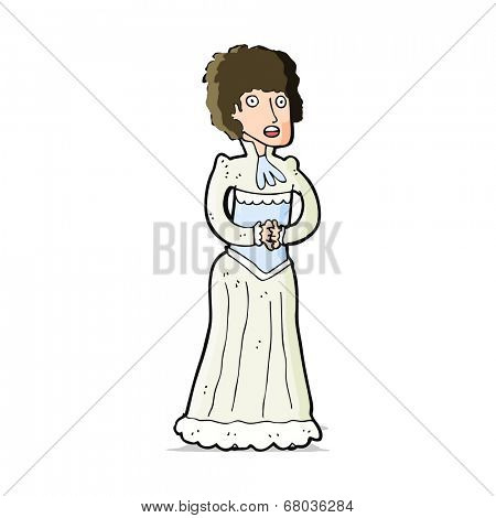 cartoon shocked victorian woman