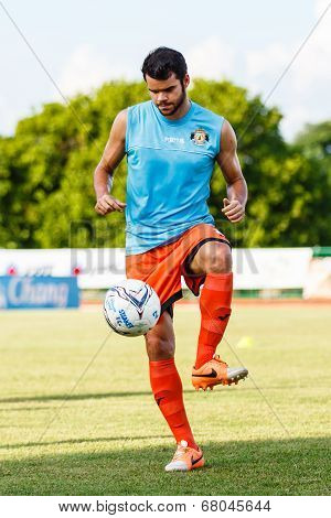 Sisaket Thailand-july 6: Victor Amaro Of Sisaket Fc. In Action During A Training Ahead Thai Premier