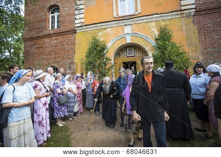 KRASNY BRONEVIK, RUSSIA - JULY 7, 2014: Celebrations commemorating the Rev. Anthony Dymsky (died 1224) in Antony Dymsky Monastery