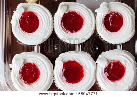 Strawberry Drop Cupcakes-top View