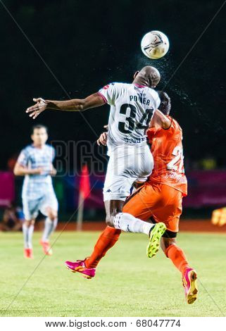 Sisaket Thailand-july 6: Seon Power Of Chainat Hornbill Fc. (white) In Action During Thai Premier Le