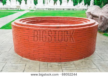 Brick Well In Front Of Ossuaries In Temple