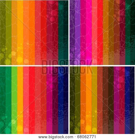 Set of four colourful line background