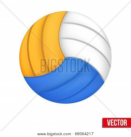 Volleyball in three colors. Vector. Isolated on white background
