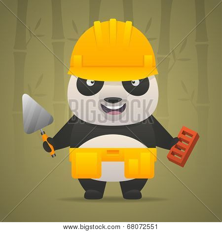 Panda character builder in helmet