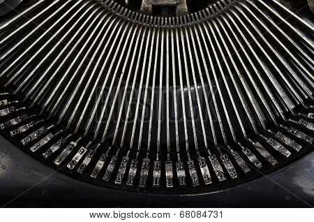 Part Of Vintage Portable Typewriter With Letters