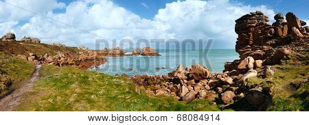Ploumanach Coast Spring Panorama (brittany, France)