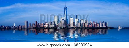 Panorama Of Lower Manhattan At Dusk