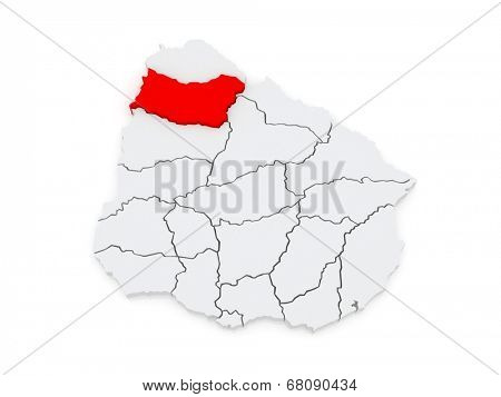 Map of Salto. Uruguay. 3d