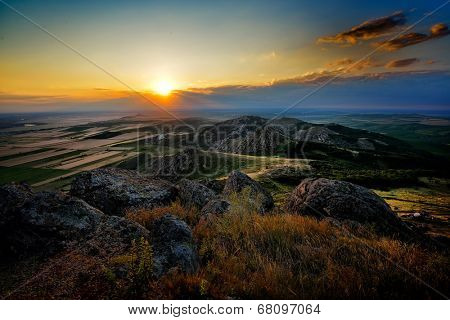 landscape at sunset/sunrise - Pricopane, Dobrogea, Romania
