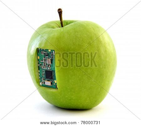 Apple With An Integrated Circuit