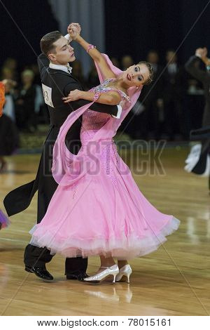 Minsk-belarus, October 5, 2014: Professional Dance Couple Of Il'ya Rykun And Valeriya Lobach Perform