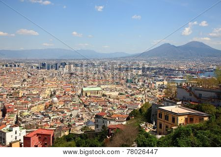 Napoli city with Monte Vesuvio