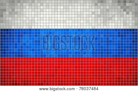 Abstract Mosaic flag of Russia