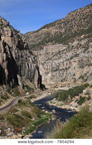 Gama de la montaña y río - Wyoming