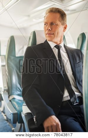 Businessman In Airplane.