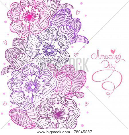 flowers stripe design