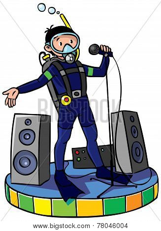 Diver With Microphone