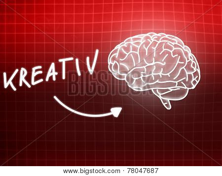 Kreativ Brain Background Knowledge Science Blackboard Red