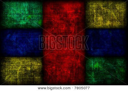 Grunge Colored Fibonacci Boxes Background
