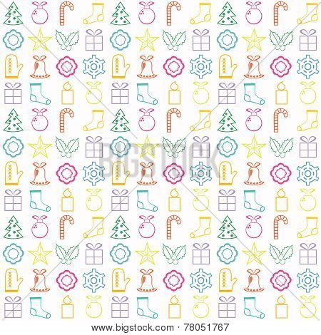 Seamless Pattern With Christmas Decorations