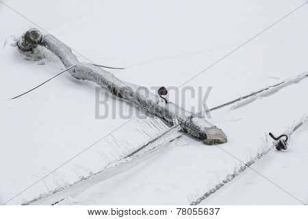 Fallen Pylons, Result Of Sleet And Ice