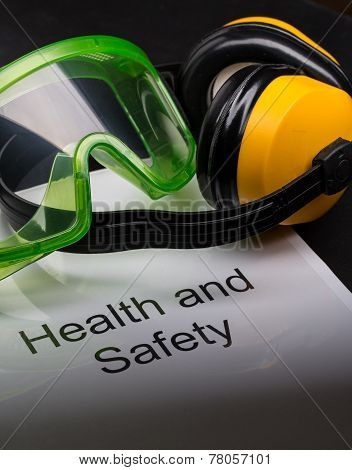 Health And Safety Register With Goggles And Earphones