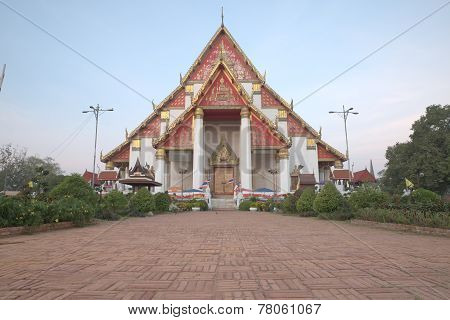 Wihan Mongkhon Bophit at Ayutthaya province of Thailand