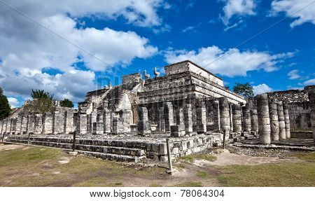 Hall of the Thousand Pillars - Columns at Chichen Itza Mexico