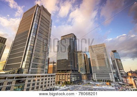 Tokyo, Japan at Marunouchi business district.