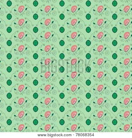 Seamless Floral Green Pattern