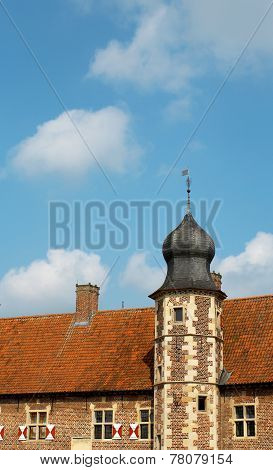 The Tower Of Old Raesfeld Water Castle In Germany