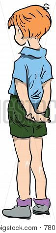 Redheaded Boy In Summer Clothes