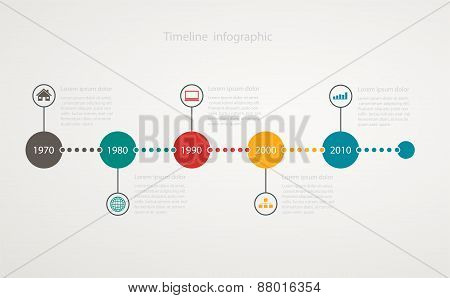 Infographic Timeline With Icons, Step By Step Anual Structure
