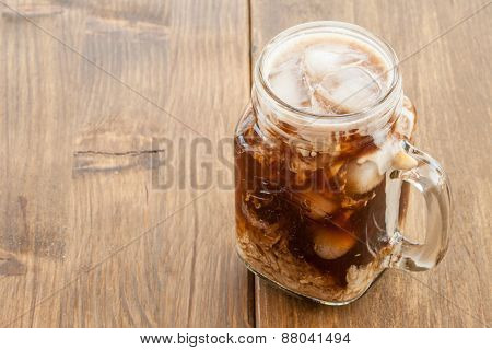 Iced Coffee In Vintage Jar