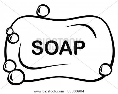 Close up bar of soap with foam