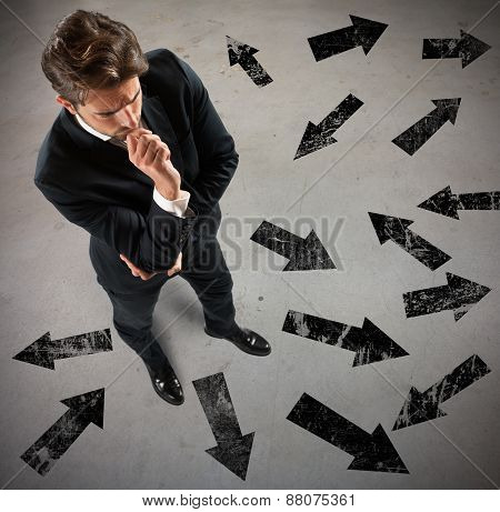 Undecided businessman