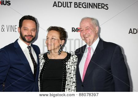 LOS ANGELES - FEB 15:  Nick Kroll, Lynn Korda Kroll, Jules B. Kroll at the 