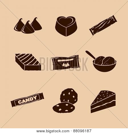chocolate symbols set
