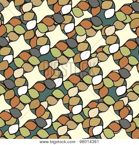 Seamless Abstract Pattern With Red Elements. Vector Illustration