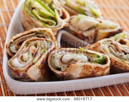 Cavier Wraps With Cucumber