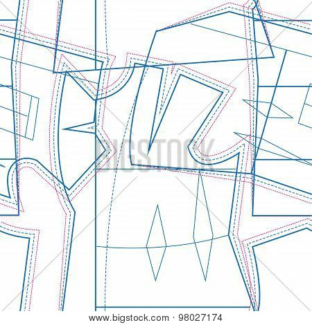 Sewing pattern. Seamless texture