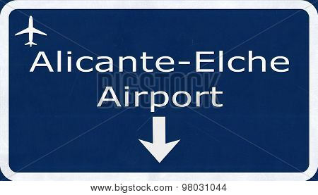 Alicante Spain Airport Highway Sign