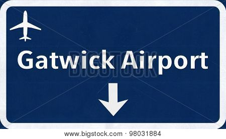 London Gatwick England United Kingdom Airport Highway Sign