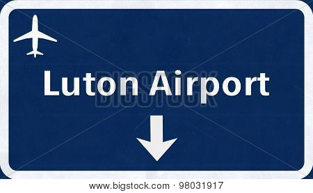 London Luton England United Kingdom Airport Highway Sign