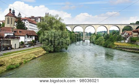 Zaehringen Bridge In Friburg.