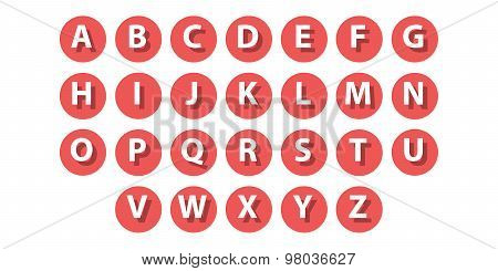 Flat Icons Alphabet Set